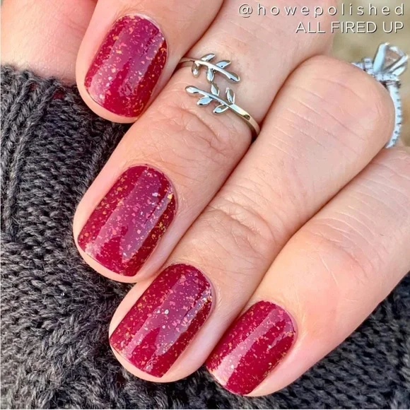 *Retired* Color Street: All Fired Up Red Orange Gold Glitter Fall Christmas - Picture 7 of 16